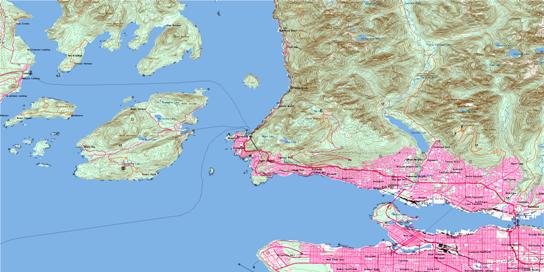 North Vancouver Topo Map 092G06 at 1:50,000 scale - National Topographic System of Canada (NTS) - Toporama map