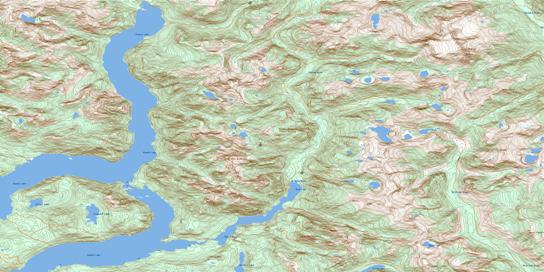 Powell Lake Topo Map 092K01 at 1:50,000 scale - National Topographic System of Canada (NTS) - Toporama map