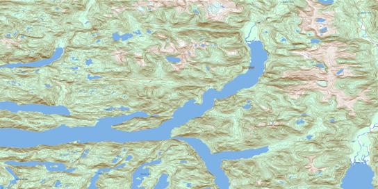 Seymour Inlet Topographic map 092M02 at 1:50,000 Scale