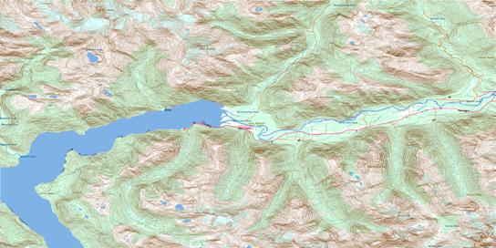 Bella Coola Topographic map 093D07 at 1:50,000 Scale