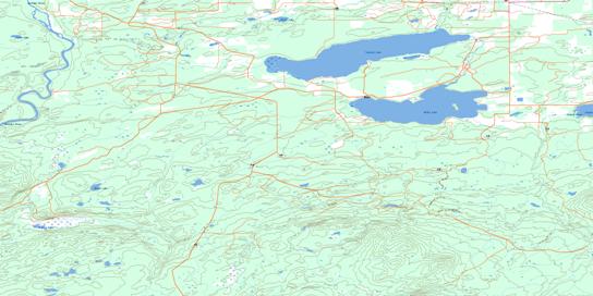Nulki Lake Topo Map 093F16 at 1:50,000 scale - National Topographic System of Canada (NTS) - Toporama map