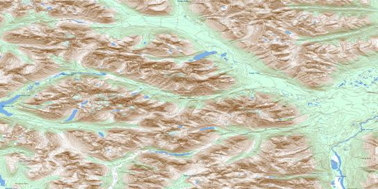 Mount Cushing Topo Map 094E10 at 1:50,000 scale - National Topographic System of Canada (NTS) - Toporama map