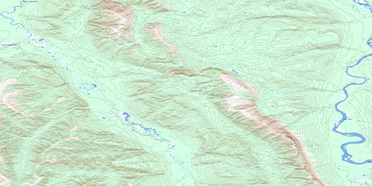 Paynaychee Mountain Topo Map 095J12 at 1:50,000 scale - National Topographic System of Canada (NTS) - Toporama map