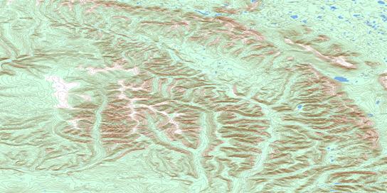 Twin Peaks Topo Map 096B04 at 1:50,000 scale - National Topographic System of Canada (NTS) - Toporama map