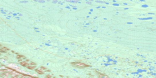 Twin Fish Lake Topo Map 096B05 at 1:50,000 scale - National Topographic System of Canada (NTS) - Toporama map