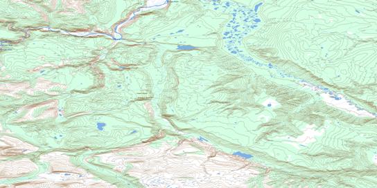 Rouge Mountain River Topographic map 096D10 at 1:50,000 Scale