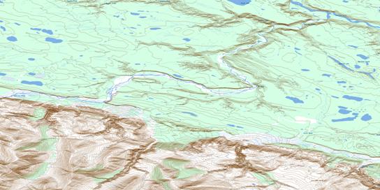 Loretta Canyon Topo Map 096E04 at 1:50,000 scale - National Topographic System of Canada (NTS) - Toporama map