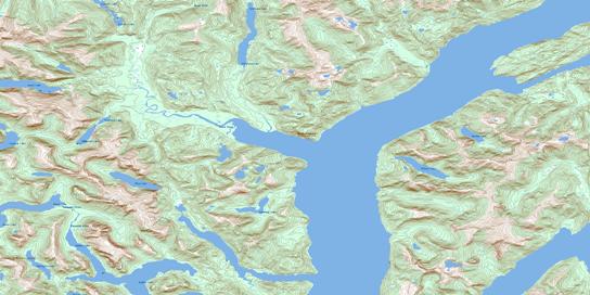 Kitkiata Inlet Topographic map 103H11 at 1:50,000 Scale