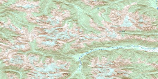 Oscar Peak Topo Map 103I14 at 1:50,000 scale - National Topographic System of Canada (NTS) - Toporama map