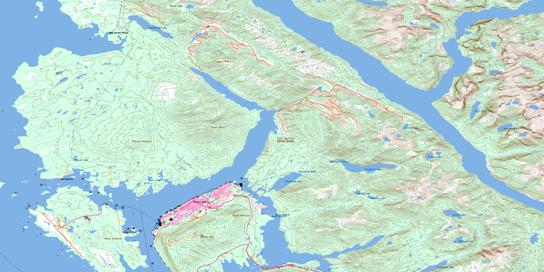 Prince Rupert Topo Map 103J08 at 1:50,000 scale - National Topographic System of Canada (NTS) - Toporama map