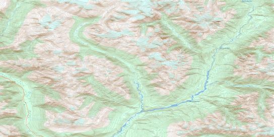Mount Alger Topo Map 104A13 at 1:50,000 scale - National Topographic System of Canada (NTS) - Toporama map