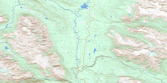 Refuge Lake Topo Map 104G08 at 1:50,000 scale - National Topographic System of Canada (NTS) - Toporama map