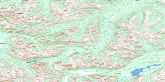 Tuaton Lake Topo Map 104H08 at 1:50,000 scale - National Topographic System of Canada (NTS) - Toporama map