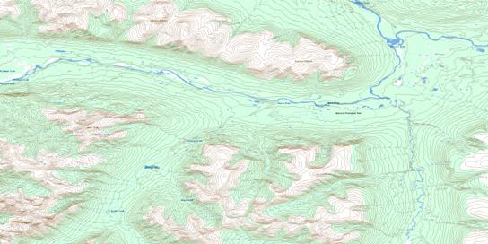 Dawson River Topo Map 104H09 at 1:50,000 scale - National Topographic System of Canada (NTS) - Toporama map