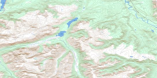 Kluea Lake Topo Map 104H12 at 1:50,000 scale - National Topographic System of Canada (NTS) - Toporama map