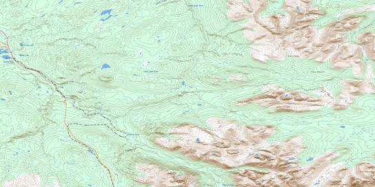 Tanzilla Butte Topo Map 104I05 at 1:50,000 scale - National Topographic System of Canada (NTS) - Toporama map
