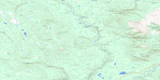 Little Tuya River Topo Map 104J07 at 1:50,000 scale - National Topographic System of Canada (NTS) - Toporama map
