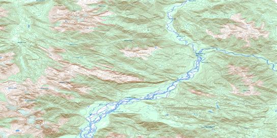 Inklin Topographic map 104K14 at 1:50,000 Scale