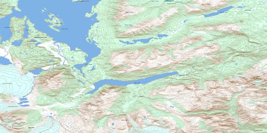 Sloko Lake Topo Map 104N04 at 1:50,000 scale - National Topographic System of Canada (NTS) - Toporama map