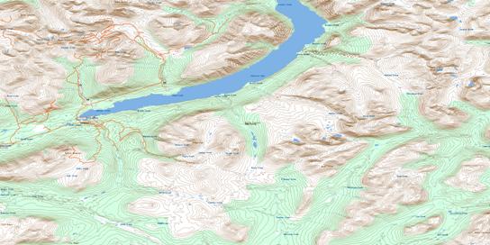 Surprise Lake Topo Map 104N11 at 1:50,000 scale - National Topographic System of Canada (NTS) - Toporama map