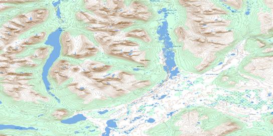 Jennings Lakes Topo Map 104O10 at 1:50,000 scale - National Topographic System of Canada (NTS) - Toporama map