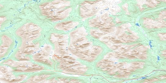 Cassiar Topo Map 104P05 at 1:50,000 scale - National Topographic System of Canada (NTS) - Toporama map