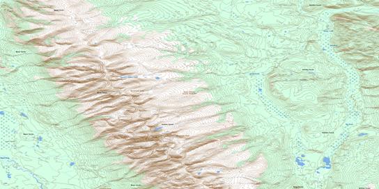 Johnny Creek Topo Map 104P07 at 1:50,000 scale - National Topographic System of Canada (NTS) - Toporama map