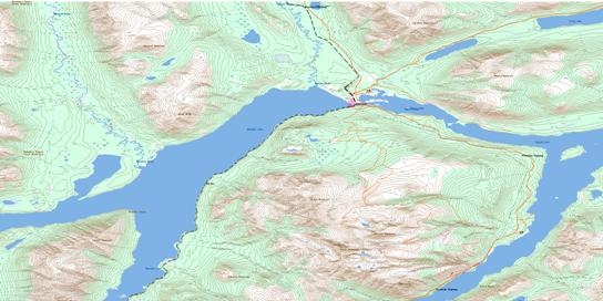 Carcross Topo Map 105D02 at 1:50,000 scale - National Topographic System of Canada (NTS) - Toporama map