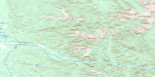 Teraktu Creek Topo Map 105E09 at 1:50,000 scale - National Topographic System of Canada (NTS) - Toporama map