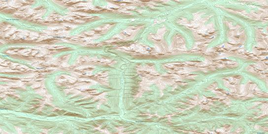 Falls Creek Topo Map 105F04 at 1:50,000 scale - National Topographic System of Canada (NTS) - Toporama map