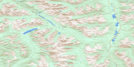 Pony Creek Topo Map 105F11 at 1:50,000 scale - National Topographic System of Canada (NTS) - Toporama map