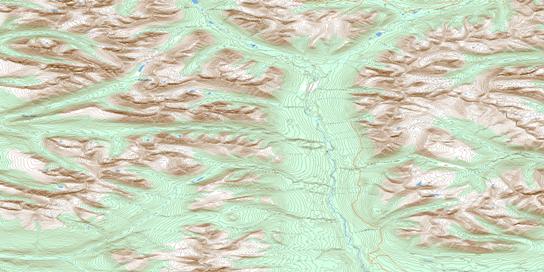 Mount Billings Topo Map 105H02 at 1:50,000 scale - National Topographic System of Canada (NTS) - Toporama map