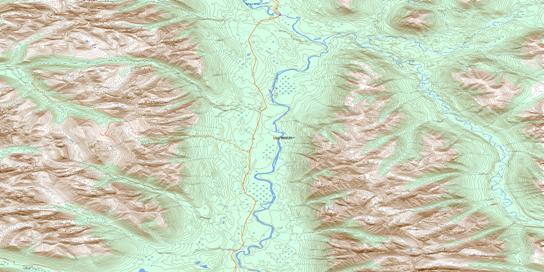 Flood Creek Topo Map 105H08 at 1:50,000 scale - National Topographic System of Canada (NTS) - Toporama map