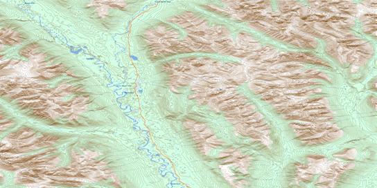 Ostensibility Creek Topo Map 105H09 at 1:50,000 scale - National Topographic System of Canada (NTS) - Toporama map