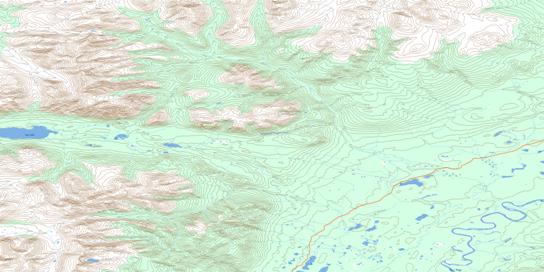 Chechera Mountain Topo Map 105J05 at 1:50,000 scale - National Topographic System of Canada (NTS) - Toporama map