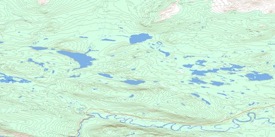 Tenas Creek Topo Map 105K01 at 1:50,000 scale - National Topographic System of Canada (NTS) - Toporama map