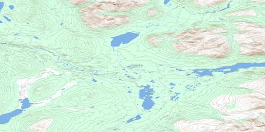 Blind Lakes Topo Map 105K08 at 1:50,000 scale - National Topographic System of Canada (NTS) - Toporama map