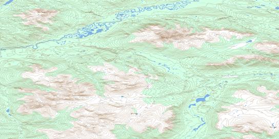 Twopete Mountain Topo Map 105K12 at 1:50,000 scale - National Topographic System of Canada (NTS) - Toporama map