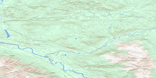 Menzie Creek Topo Map 105L09 at 1:50,000 scale - National Topographic System of Canada (NTS) - Toporama map