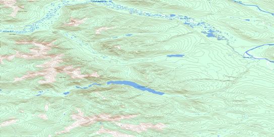 Tiny Island Lake Topo Map 105M16 at 1:50,000 scale - National Topographic System of Canada (NTS) - Toporama map