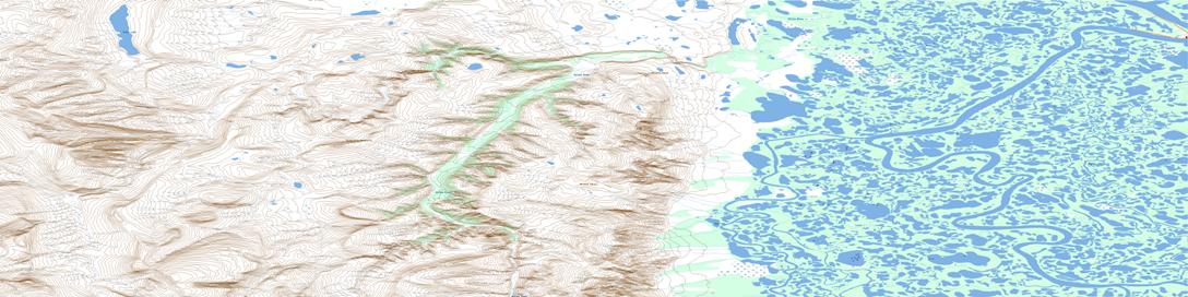 Aklavik Range Topo Map 107B04 at 1:50,000 scale - National Topographic System of Canada (NTS) - Toporama map