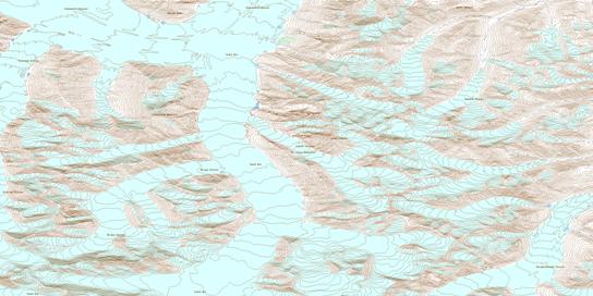 Mount Leacock Topo Map 115B10 at 1:50,000 scale - National Topographic System of Canada (NTS) - Toporama map