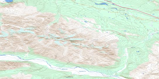Jarvis River Topo Map 115B16 at 1:50,000 scale - National Topographic System of Canada (NTS) - Toporama map