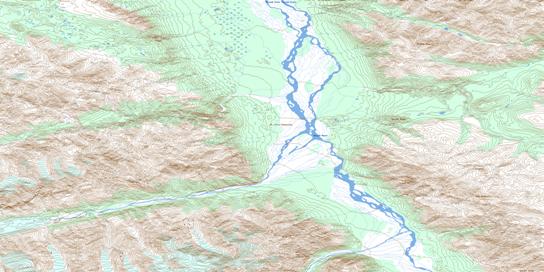 Steele Creek Topo Map 115G05 at 1:50,000 scale - National Topographic System of Canada (NTS) - Toporama map