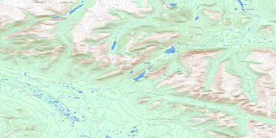 Mckinley Creek Topo Map 115H04 at 1:50,000 scale - National Topographic System of Canada (NTS) - Toporama map