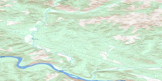 Fifteenmile River Topo Map 116B05 at 1:50,000 scale - National Topographic System of Canada (NTS) - Toporama map