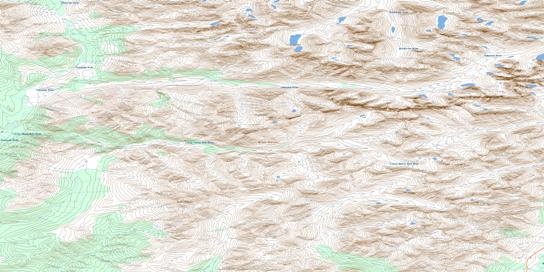 Tombstone River Topo Map 116B07 at 1:50,000 scale - National Topographic System of Canada (NTS) - Toporama map