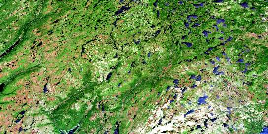 Biscay Bay River Satellite Map 001K14 at 1:50,000 scale - National Topographic System of Canada (NTS) - Orthophoto