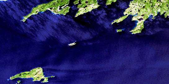 Harbour Breton Satellite Map 001M05 at 1:50,000 scale - National Topographic System of Canada (NTS) - Orthophoto