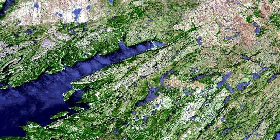 Terrenceville Satellite Map 001M10 at 1:50,000 scale - National Topographic System of Canada (NTS) - Orthophoto